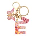 Porte-clés avec lettre et papillon 55 mm Pendentif en résine pour porte-clés Décoration pour sac à main Sac à dos Cadeau 5