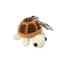 Porte-clés avec une tortue en crochet Alliage de métal et peluche Accessoire décoratif fait main pour clés Sac à dos 3