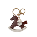 Porte-clés cheval à bascule 7 x 6 cm Cuir synthétique Porte-clés décoratif pour sac à main sac à dos accessoire mignon cadeau 7