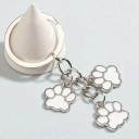 Porte-clés empreinte de patte de chien 7 x 4 cm Alliage métallique Porte-clés en métal pour sac à main, sac à dos, cadeau pour les amoureux 2