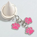 Porte-clés empreinte de patte de chien 7 x 4 cm Alliage métallique Porte-clés en métal pour sac à main, sac à dos, cadeau pour les amoureux des chiens 6
