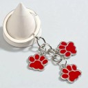 Porte-clés empreinte de patte de chien 7 x 4 cm Alliage métallique Porte-clés en métal pour sac à main, sac à dos, cadeau pour les amoureux 3