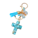 Porte-clés en résine alliage de zinc Croix et papillon Clé en métal Accessoire décoratif pour sac à main sac à dos Cadeau pour femmes 5
