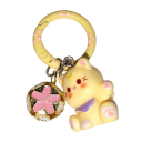 Porte-clés en résine Taille universelle Jolis chatons avec fleur Pendentif pour clés sac à dos sac à main Décoration Cadeau pour femmes 5