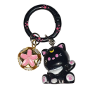 Porte-clés en résine Taille universelle Jolis chatons avec fleur Pendentif pour clés sac à dos sac à main Décoration Cadeau pour femmes 1