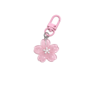 Porte-clés Imitation de sakura Résine Design floral transparent Anneau en métal Décoration pour clés Sac à dos Sac à main 3