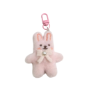 Porte-clés Lapin en peluche avec nœud Accessoire en peluche doux pour sac à dos Sac Mignonne décoration pour enfants et adultes 3