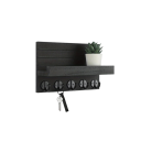 Porte-clés mural en bois avec étagère 25×17×10,6 cm avec crochets organisateur de clés et petits objets pour l'entrée ou le couloir 2
