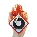 Porte-clés rétro en forme de magnétophone Boîte à musique Porte-clés en plastique avec musique Accessoire décoratif vintage 2