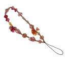 Porte-clés rétro en perles pour téléphone Chaîne rose pour mobile Bracelet pour poignet Corde courte pour appareil photo Porte-clés pour sac 2