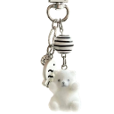 Porte-clés Taille universelle Animaux polaires en peluche Perle noir et blanc Pendentif pour clés sac à dos sac à main Joli accessoire 2