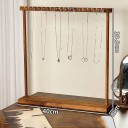 Porte-colliers en bois avec crochets 39,5 cm hauteur 40 cm longueur 8 cm largeur organisateur de bijoux de bureau en bois brun 4