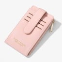 Porte-documents de voyage avec emplacements pour cartes et poche zippée Conception plate en simili cuir Dimensions 14 x 8 x 1 cm S'adapte 6