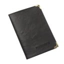 Porte-documents de voyage avec pochettes transparentes Couverture pour documents et cartes en cuir PU Aspect vintage Coins dorés Dimensions 1