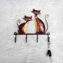 Porte-manteau en fer avec des chats 2