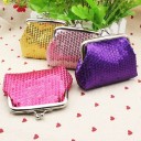 Porte-monnaie à pièces pour femmes avec paillettes et fermeture à cadre en métal Petit porte-monnaie scintillant en polyester avec doublure 12