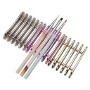 Porte-pinceaux pour ongles 7,7 x 5 x 2,1 cm 5 grilles Support en plastique pour pinceaux et stylos avec impression métal pour nail art 2
