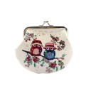 Portefeuille à pièces pour femmes avec imprimé hiboux J496 6