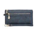 Portefeuille élégant pour femmes en cuir synthétique premium 18,5x3x9,5 cm, plus de 12 compartiments, poches à monnaie, bandoulière amovible 4