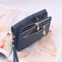 Portefeuille élégant pour femmes en cuir synthétique premium 18,5x3x9,5 cm, plus de 12 compartiments, poches à monnaie, bandoulière amovible, fenêtre pour photo 7