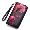 Portefeuille en cuir pour femme avec des fleurs M311 2