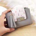 Portefeuille en cuir pour femme avec pompon M299 4