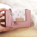 Portefeuille en cuir pour femme avec pompon M299 3