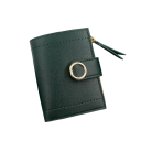 Portefeuille en cuir pour femme avec un anneau 12x9,5x2 cm élégant et pratique avec 6 emplacements pour cartes, un emplacement transparent, une poche pour les pièces et les billets 6