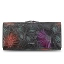 Portefeuille en cuir pour femmes avec des fleurs M243 2