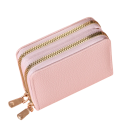 Portefeuille en cuir pour femmes avec double zip 11x8x4 cm plus de 18 compartiments 2 poches à pièces cuir synthétique premium design élégant et compact 6