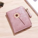 Portefeuille en cuir pour femmes avec fleur M262 2