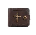 Portefeuille en cuir pour homme avec des crânes M326 2