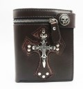 Portefeuille en cuir pour homme avec des crânes 2