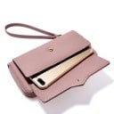 Portefeuille long en cuir PU et polyester avec lanière pour le poignet Fermeture zippée Partie avant avec rabat pointu 19,5 x 10,5 x 4 cm 8
