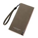 Portefeuille long pour femme avec bracelet pour poignet Forme mince Surface mate avec coin en métal Matériau en cuir PU et polyester 19 x 2