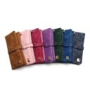 Portefeuille long pour femmes en simili cuir 18 x 9 x 2,5 cm Fermeture par une sangle Poche zippée Compartiments pour cartes Fenêtre 8