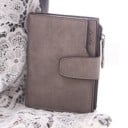 Portefeuille mini femme en simili cuir 12 x 2 x 9,8 cm Poche à monnaie zippée Emplacements pour cartes et billets Fermeture à lanière 3