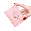 Portefeuille mini pliable pour femme 9 x 2 x 12 cm Cuir synthétique Différentes couleurs Portefeuille compact avec cœur pour cartes 9