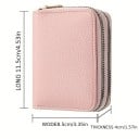 Portefeuille pour femme 11,5 x 8,5 x 4 cm Deux poches zippées Surface à motifs Cuir en polyuréthane Conception compacte pour un usage 5