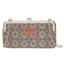 Portefeuille pour femme avec chaîne Fermeture à cadre et zip Compartiments pour cartes Portefeuille en cuir PU avec motif Dimensions 20 x 11 x 5 cm 5