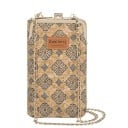 Portefeuille pour femme en simili cuir avec chaîne en métal de 60 cm Fermeture à cadre Surface avec aspect liège 19 x 11 x 5 cm 8