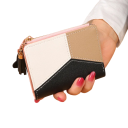 Portefeuille pour femmes avec fermeture éclair longue 11,5x1x9,5 cm plus de 14 compartiments poche à monnaie pompon avec un petit lapin design 2