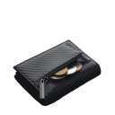 Portefeuille pour homme 10,2 x 7 x 2,5 cm Design pliable avec poche zippée Compartiments pour cartes Cuir synthétique doublure en polyester 4