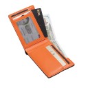 Portefeuille pour homme 11 x 8 cm en cuir PU avec poche avant pour cartes Portefeuille compact pour cartes Portefeuille élégant pour hommes 4