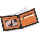 Portefeuille pour homme en PU 12 x 10 cm Poche zippée Portefeuille élégant pour cartes Espèces et pièces Accessoire pratique 3