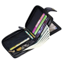 Portefeuille pour homme zippé 12 x 9,5 cm en cuir PU Couleurs neutres Poches pour cartes à pression Poche à monnaie Portefeuille élégant et pratique pour hommes 4