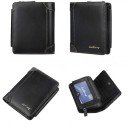 Portefeuille pour hommes en PU 12 x 10 cm Portefeuille pour cartes et documents avec poche à pièces zippée Accessoire élégant pour hommes 3