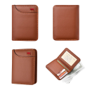 Portefeuille pour hommes matelassé 11,4 x 8,3 x 1,2 cm Cuir synthétique Dimensions compactes Différentes variantes de couleur avec un écusson 2