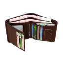 Portofel bărbați 12 x 10 cm Piele Culori neutre Slot pentru card Slot pentru card SD Portofel elegant din piele pentru bărbați Portofel elegant 4