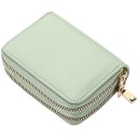 Portofel de damă 11,5 x 8,5 x 4 cm Două buzunare cu fermoar Suprafață cu model Piele din poliuretan Design compact pentru utilizare zilnică 10